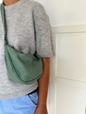 Sling bag organic linen, Moss green - Yogiraj