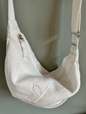 Sling bag organic linen, White linen - Yogiraj